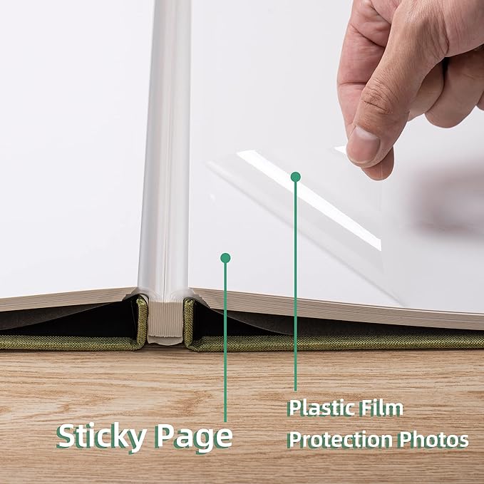 Large Photo Album Scrapbook, Holds 4x6, 8x10 Pictures, Self-Adhesive Pages for Baby, Wedding, Travel & Family Memories, Includes Metallic Pen & Scraper, DIY Memory Book for Gifts 13"x12.8" 60 Pages - Image 5
