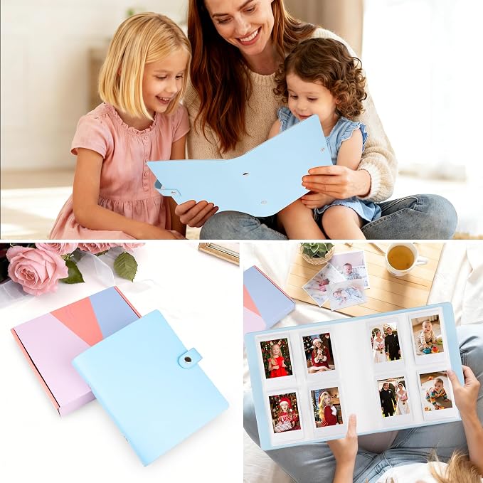 Veicevol 320 Pockets 2x3 Inch Photo Album for Instax Mini & Polaroid, Blue | PU Leather Cover, Gift Box Packaging, Acid-Free Pages, With Snap Closure, Securely Hold all Your Precious Instant Snapshots - Image 8