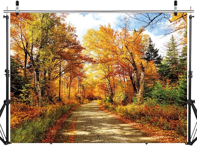 Fall Photography Backdrop Autumn Backdrop Fallen Leaves Real Natural Landscape Photography Background for Party Decoration Banner Baby Shower Studio Props 11631 (10x8FT) by SJOLOON