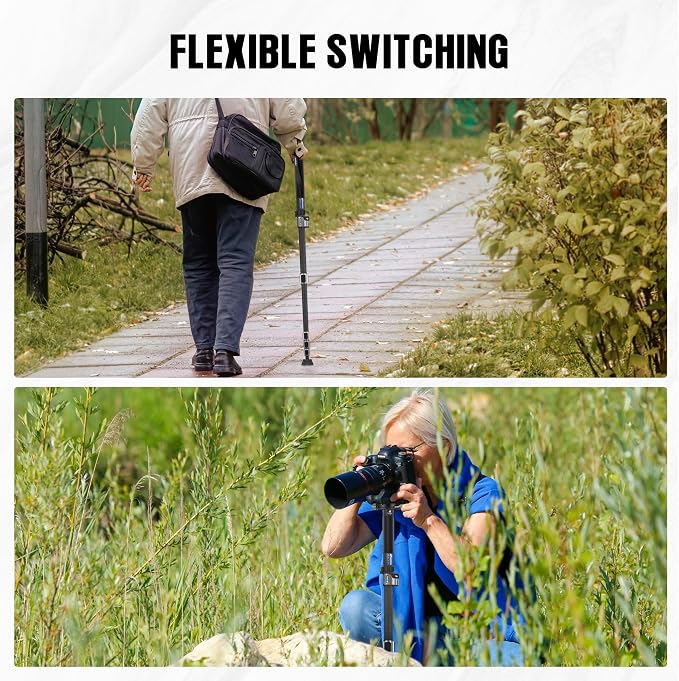 LEOFOTO Carbon Fiber Camera Monopod, Lightweight Travel Monopod with Quick Lock System for DSLR, DV, Video Camcorder, Phone Holder, Weight 0.6kg/1.32lb, Maximum Load 30kg/66lb - Image 7