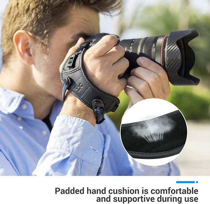 JJC Deluxe Microfiber Camera Hand Strap, Secure Padded Camera Wrist Strap | for Canon Nikon Sony Fuji Fujifilm Olympus DSLR and Mirrorless Cameras, Must Have Photography Accessories for Photographers - Image 2