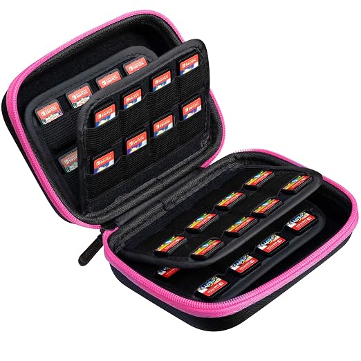 ButterFox 64 Switch Game Case for Nintendo Switch, Switch Game Card Storage Holder or SD Memory Card Case (64 Pink/Black) - Image 2