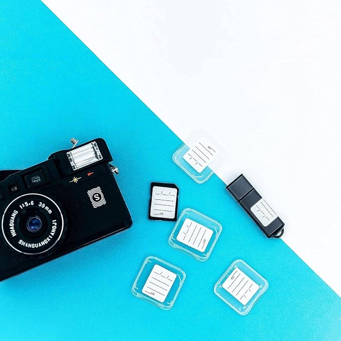(120 Count) SD Card Labels Flash Drive Labels Stickers with 6 Free SD Card Cases & Container Multi-use Writable & Removable Stick-On Camera Memory Card Labels - Image 4