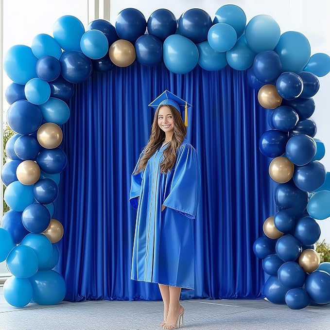 Royal Blue Backdrop Curtain for Parties Backdrop Drapes 10x10FT | Wrinkle Free Polyester Curtain Backdrop Draping Fabric for Backdrop Photoshoot Birthday Party Background, 2 Panel 5x10FT - Image 6