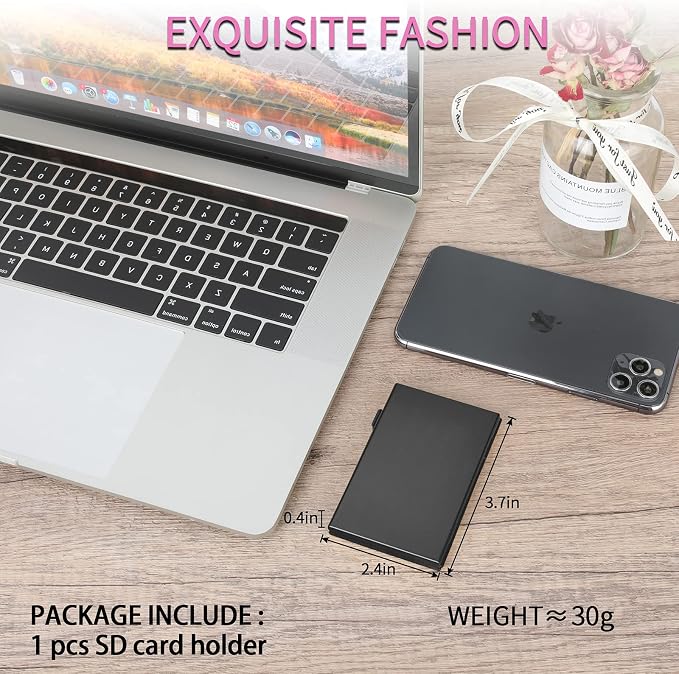 SD Card Holder, SD Card Case,LAVILI CF Memory Card Holder Case Aluminum | Alloy Hard Shell, Double-Layer Capacity for 6SD Cards and 12 TF Cards - Image 6
