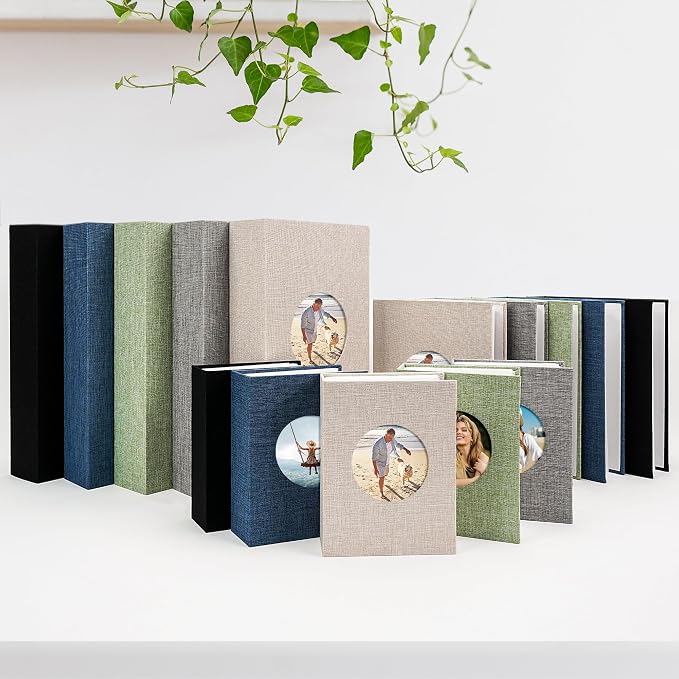 Vienrose Photo Album 4x6 Photos 420 Pockets Linen Cover Slip-in Photo Book with Round Window for Wedding, Vacation Memories, Personalized Picture Organizer, Beige - Image 6