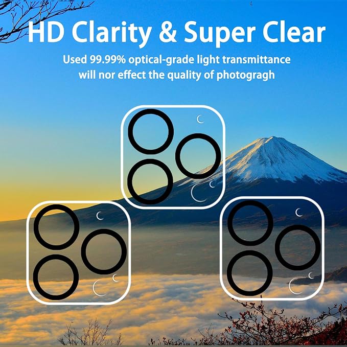 Dengduoduo 3 Pack Tempered Glass Camera Lens Protector for iPhone 11 Pro 5.8" & iPhone 11 Pro Max 6.5", Ultra HD, 9H Hardness, Anti-Scratch, Case Friendly, Easy to Install [No Affect on Night Shots] - Image 3