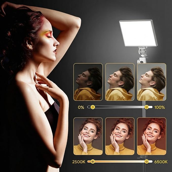 White LED Video Light for Camera with Built-in 4000mAh Battery | 2500k-6500k Bi-Color Photo Light with Cri>95, Supports Type-C USB Power Supply for Pictures, Video Recording & Live Streaming - Image 3