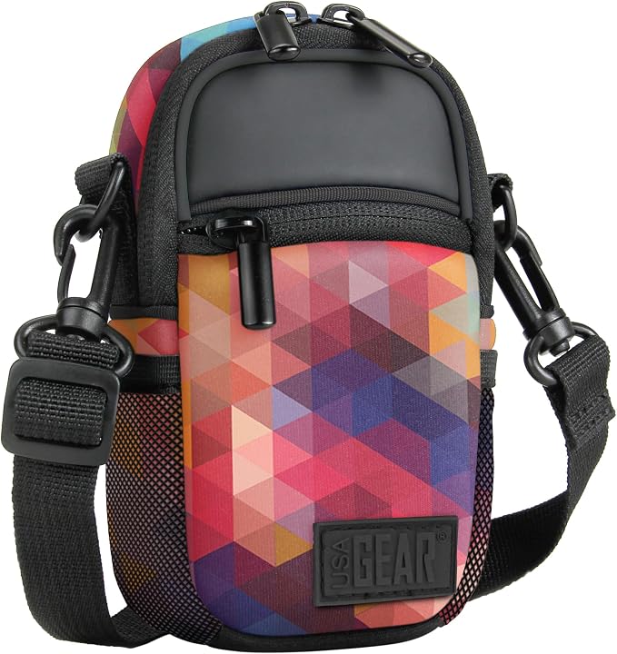 USA Gear Compact Camera Case Point & Shoot Camera Bag with Accessory Pockets, Rain Cover & Shoulder Strap Works W/Sony CyberShot, Canon PowerShot ELPH, Nikon COOLPIX, Olympus & More by USAGEAR