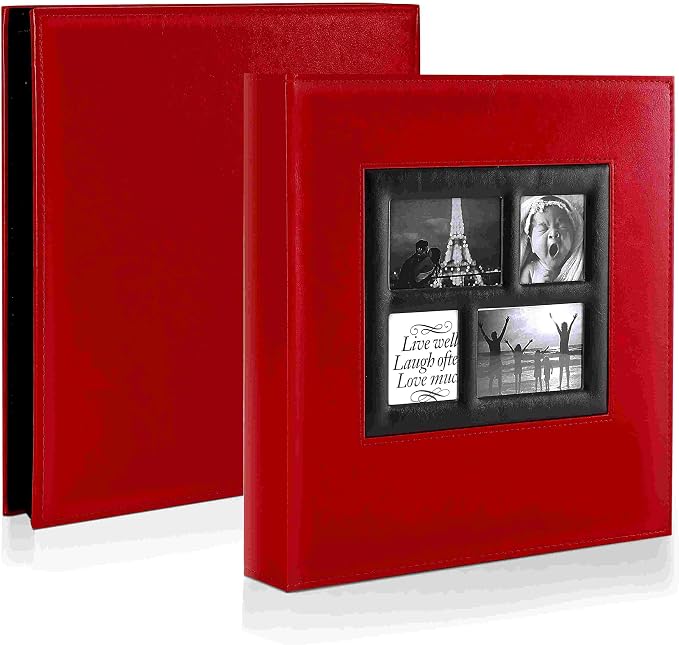 Ywlake Photo Album 4x6 500 Pockets Photos, Extra Large Capacity Family Wedding Picture Albums Holds 500 Horizontal and Vertical Photos Red - Image 2