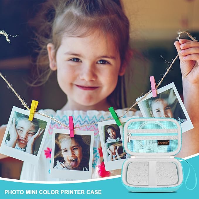 Canboc Carrying Case for HP Sprocket Portable 2x3 Instant Photo Printer | For Kodak Step Wireless Mobile Photo Printer, Zipper Mesh Bag fits Photo Paper Cable, Green - Image 7