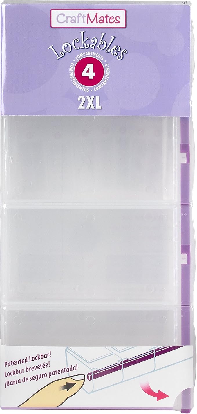 Craft Mates Bead Organizer, 4 Locking Compartments, Plastic Storage (2XL) | Clear Plastic Storage for Buttons, Pins, Jewelry, Diamond Art & Craft Supplies, Large Portable Organizer for Crafters - Image 3