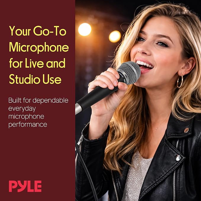 Pyle Microphone, Dynamic Cardioid, XLR Cable Included, Unidirectional, Rugged Construction, Built-in Pop Filter, Perfect for Stage & Studio, High Gain, Ultra-Wide Frequency Response, 15ft Cable - Image 8