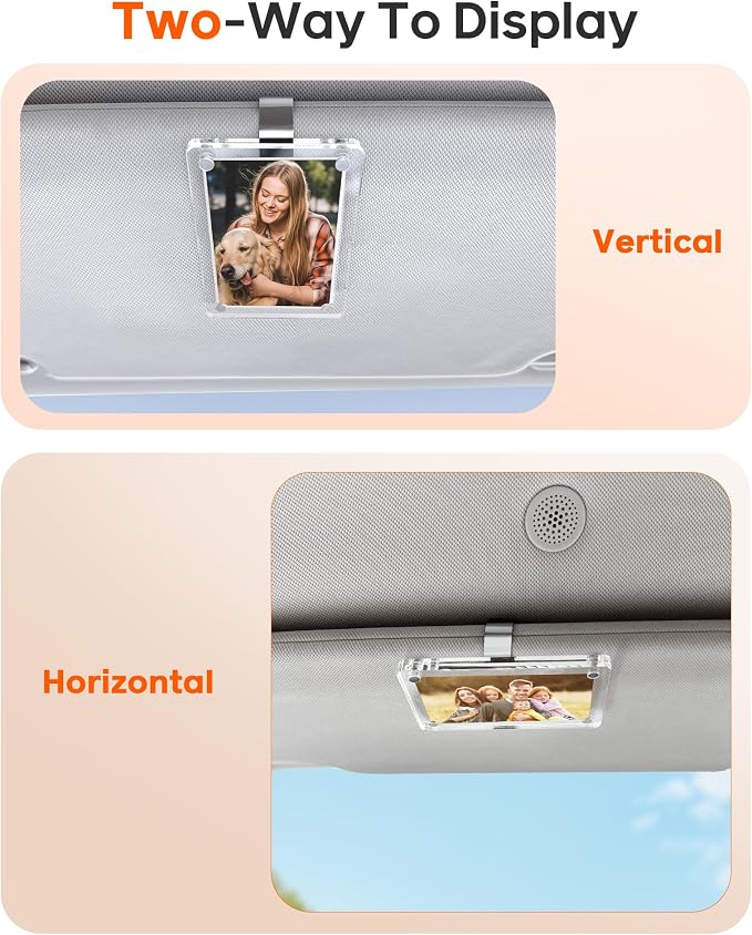 2Pcs Car Picture Holder for Visor Magnetic Picture Frame for 3 Inch Photos, Car Sun Visor Photo Holder with Strong Acrylic Magnet, Personalized Car Accessories with Clips for Easy Display. Gift For Valentine‘s Day - Image 4