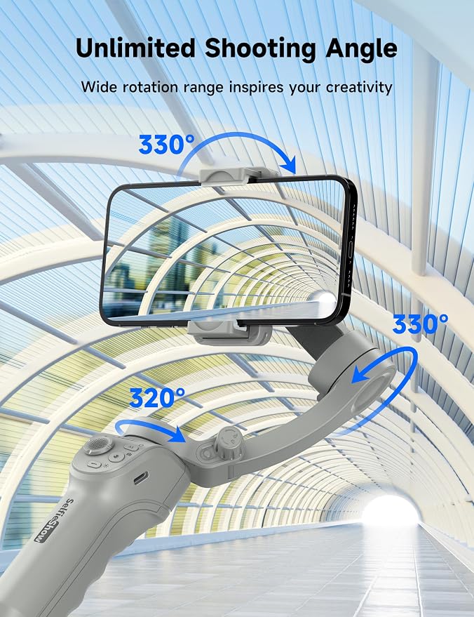 Gimbal Stabilizer for Smartphones, 3-Axis Phone Gimbal, Intelligent Gimbals with Face/Object Tracking, Portable and Foldable, Vlogging Stabilizer for Android and iPhone 15 14 13 12, YouTube TikTok - Image 4
