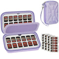 Game Card Case for Nintendo Switch, 72 Games and 144 MicroSD Cards, Purple | Hard EVA Memory Card Organizer with Removable EVA-PVC Trays, Fitted Slots and Finger Grooves for Easier Browsing by GWCASE