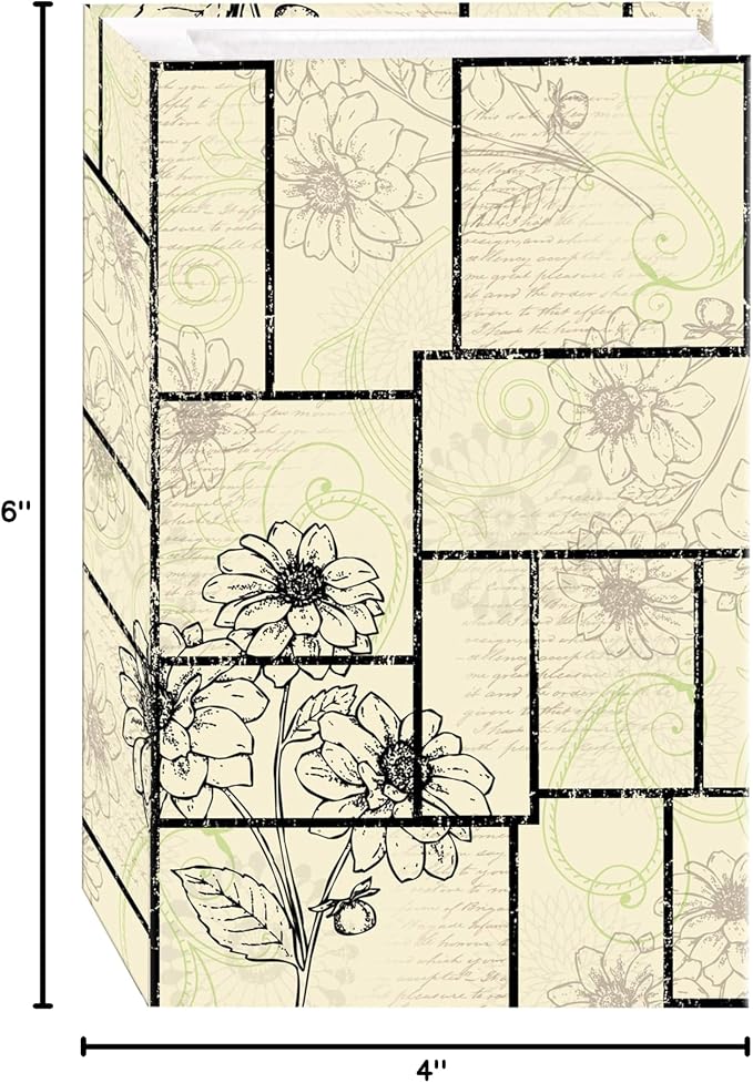 3-Ring Photo Album 504 Pockets Hold 4x6 Photos, Floral Panes Design - Image 2