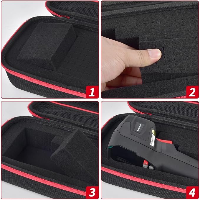 Boobowl Hard Thermal Camera Case for TOPDON TC004, for HSFTOOLS HF96, H128 | Infrared Camera Box, Removable Foam and Storage Pocket for USB Cables and Calibration Cards, Technicians, Case Only - Black - Image 3
