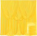 6 Panels Yellow Backdrop Curtains for Wedding Party Wrinkle Free Backdrops Curtain Drapes Fabric Decorations Photo Back Drop Cloth for Baby Shower Photography Stage Reception 30ft(W) x 12ft(H) by Tao-GePartyDecorations
