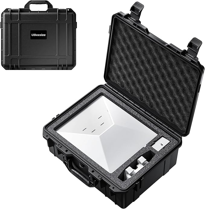 UBeesize Starlink Mini Travel Case, Waterproof Hard Carrying Case | Waterproof Hard Shell, Precision-Cut Foam, Accessory Storage, Portable Carry Handle, For Starlink Mini Travel by UBeesize