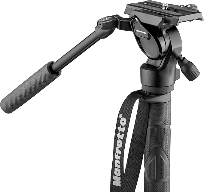 Manfrotto Element MII Video Kit Aluminium Fluid Monopod with Video Head, Slim and Lightweight, Loads up to 4kg, Foldable Fluid Base, 4 Sections, Twist Locks, for mirrorless and DSLR Cameras - Image 3