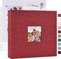 Mublalbum 12x12 Inch 3 Ring DIY Scrapbook Photo Album 40 Pages, Red | 3 Ring Binder Scrapbook, Linen Cover, 20 Plastic Sleeves 40 Pages, Memory Book for Wedding, Baby, Family, DIY Projects by Mublalbum