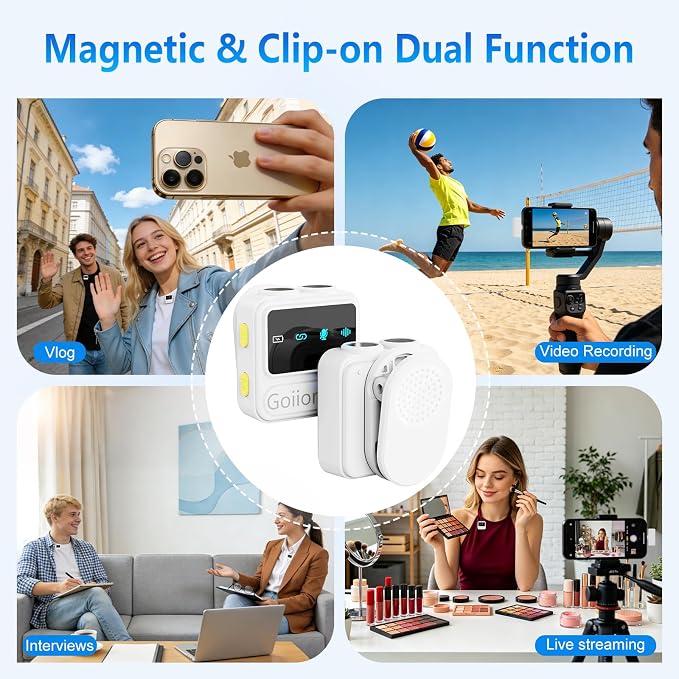 Wireless Lavalier Microphone for iPhone: for Video Recording,Podcasting & Streaming: Professional Mic with Smart Noise Reduction, 30H Battery Life - Great for Vlogging and Content Creators - Image 6