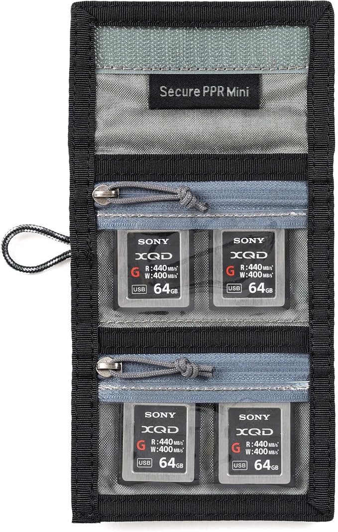 Think Tank Secure Pixel Pocket Rocket Mini Folding Wallet for 4 CFast or 4 CF Express Type B Memory Cards (Black Slate) - Image 3
