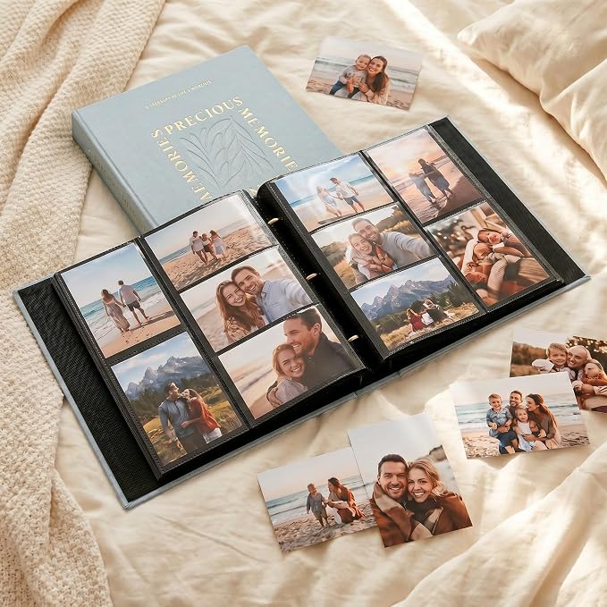 Beautiful Linen Photo Album For 4x6 Photos - Holds Up To 500 Pictures | Safely Stores Unique Memories - The Perfect Large Book for All Pictures of Treasured Family, Baby or Wedding Moments - Image 2