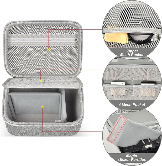 ANKHOH Vlogging Camera Case for Duluvulu/Zostuic/YIGLLO/Gavonde/Canon/Kodak | SD Card & Battery Storage, Accessory Pocket, Travel Carrying Bag, Case Only, For Creators Photography & Travel, Purple - Image 7