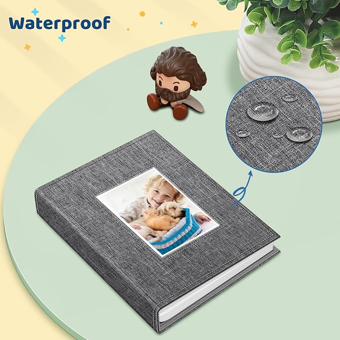 Fintie Photo Album 4x6 Photos - 52 Pockets Small Wallet Albums For Family | Vegan Leather Cover, 4X6 Picture Keepsakes, Family/Wedding/Travel Memory Book, Baby/Kids/Boys/Girls Gift, Snowflake Gray - Image 5