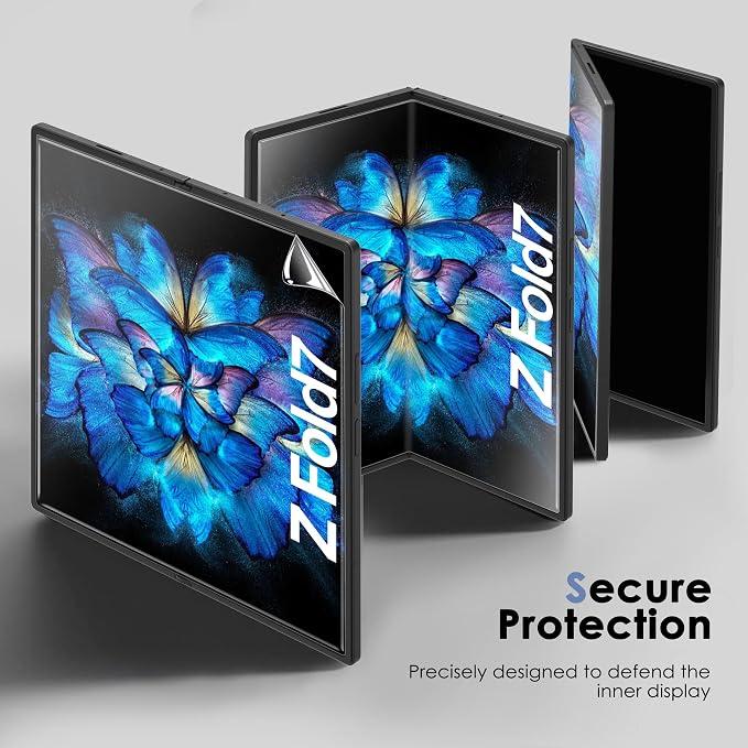 Fotbor [3+3+3 Pack Screen Protector for Samsung Galaxy Z Fold 7, Flexible EPU Inner Screen Film, 9H Tempered Glass Back & Camera Lens Protector, Auto-Repair, Anti-Scratch, High Definition - Image 9