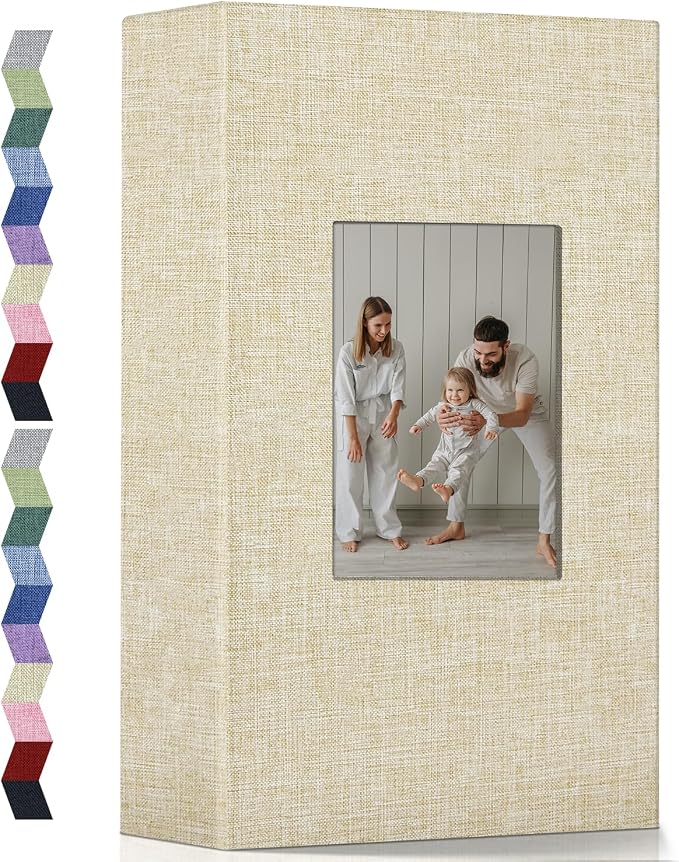 popotop Photo Album 4x6-300 Photos Linen Cover Photo Books with 300 Horizontal Pockets,Slip-in Picture Albums for Family Wedding Anniversary Baby Vacation Pictures by Popotop