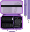 khanka Camera Case for Canon EOS Rebel R6 V/T7/T100/T6/R50/R100/R5/R7/R8/R6 Mark II/SL3 DSLR Camera,Travel Carrying Case for Canon EOS Rebel Camera and 18-55mm/18-45mm Lens(Purple Case Only) by khanka
