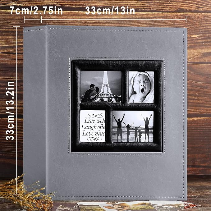 Ywlake Photo Album 4x6 1000 Pockets, Extra Large Capacity Family Wedding Picture Albums Holds 1000 Horizontal Vertical Photos Grey - Image 5