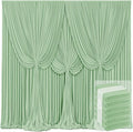 6 Panels Sage Green Backdrop Curtains for Wedding Party Wrinkle Free Backdrops Curtain Drapes Fabric Decorations Photo Back Drop Cloth for Baby Shower Photography Stage Reception 30ft(W) x 12ft(H) by Tao-GePartyDecorations