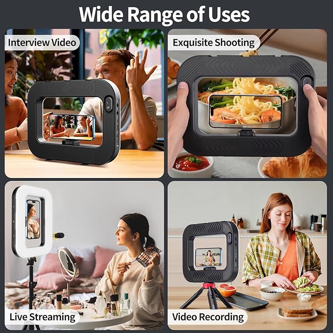 Magnetic Cell Phone Light for Video Recording, Handheld Phone Stabilizer with Light, 8000mAh LED Selfie Phone Ring Light with Phone Holder, Smartphone Video Rig for Camera, Vlog, TikTok - Image 3