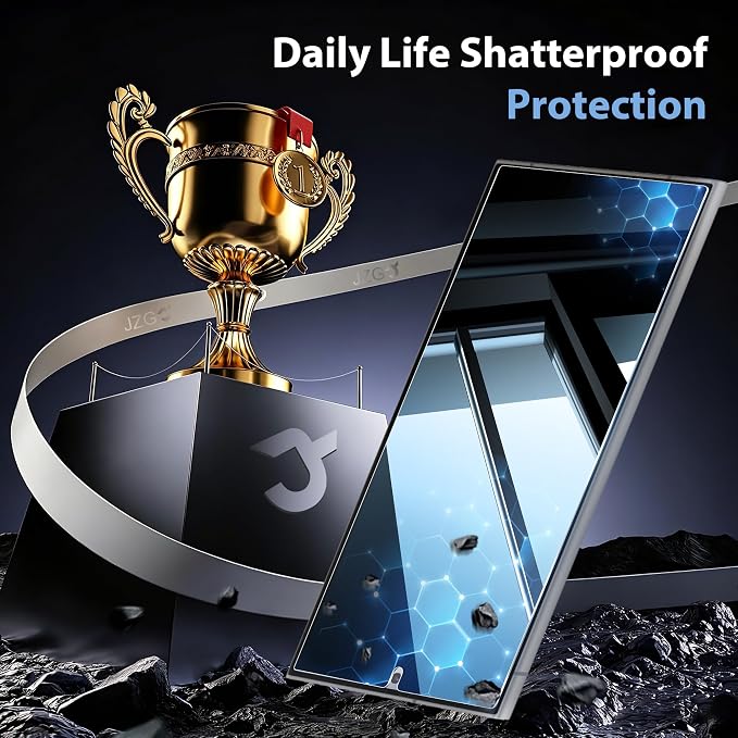 [2+2 Pack] for Galaxy S24 Ultra Privacy Screen Protector Glass | 2 Pack Camera Lens Protector, 9H Tempered Glass, Ultrasonic Fingerprint, Easy Install, for Samsung S24 Ultra Screen Protector - Image 2