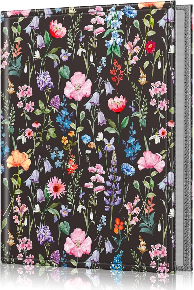 Fintie Photo Album 4x6 Photos - 52 Pockets Small Wallet Albums For Family | Vegan Leather Cover, 4X6 Picture Keepsakes, Family/Wedding/Travel Memory Book, Baby/Kids/Boys/Girls Gift, Black Floral by Fintie