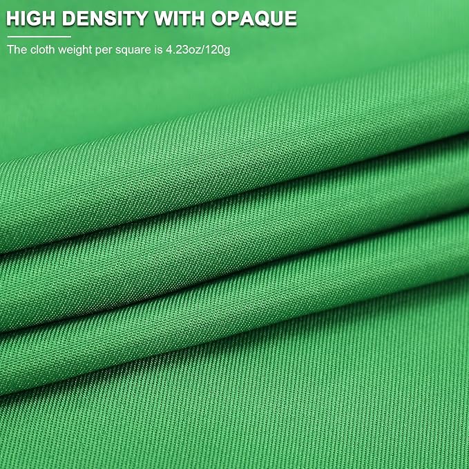 Aimosen 10x10FT Green Screen Backdrop for Photography, Large Background for Zoom Meetings, High Density Polyester Fabric Chromakey Backdrop Curtain for Video Photoshoot Studio Gaming - Image 3