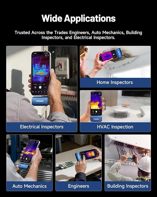 TOPDON TC001 Max Dual-Lens Thermal Camera for Any USB-C iPhone iPad Android | 512 x 384 TISR, 256 x 192 IR Resolution Imager, 25Hz Refresh Rate, -4°F~1022°F Temp Range, 40mK NETD, Blue - Image 8
