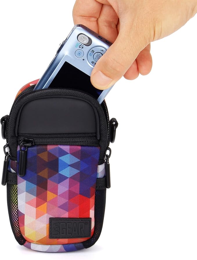 USA Gear Compact Camera Case Point & Shoot Camera Bag with Accessory Pockets, Rain Cover & Shoulder Strap Works W/Sony CyberShot, Canon PowerShot ELPH, Nikon COOLPIX, Olympus & More - Image 4