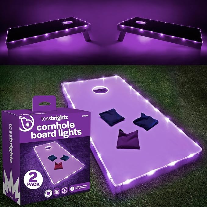 TossBrightz LED Cornhole Lights (Set of Two) - Weather Resistant Kit by Brightz