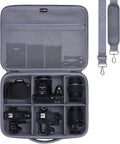 Large Camera Case Bag for Canon/Sony/Nikon Camera and Multiple Lens Gray | Hard Travel Carrying Case Bag for Canon/Sony/Nikon DSLR SLR Mirrorless Camera and Multiple Lens with 5 Dividers by LTGEM