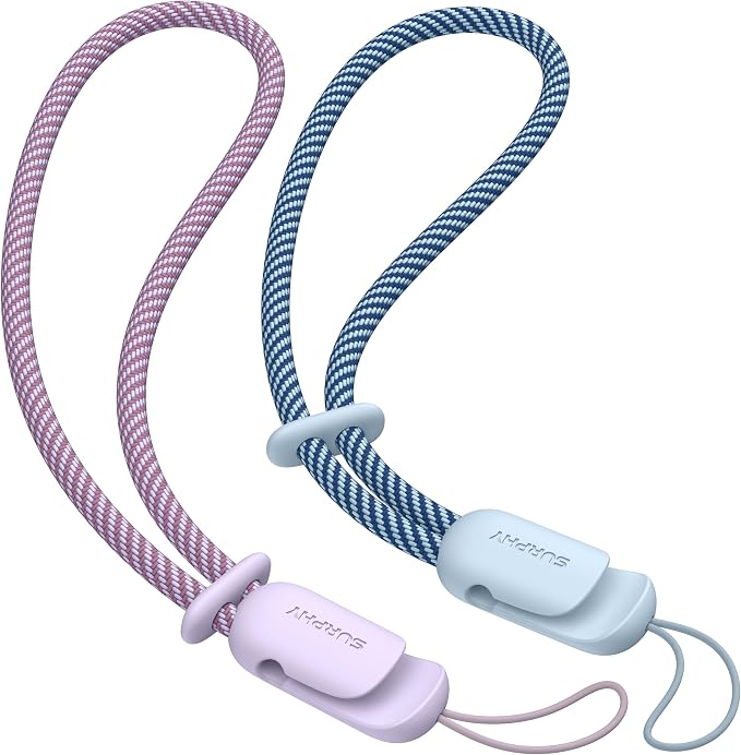 SURPHY 2 Pack Phone Lanyard, Phone Wrist Strap for Case, Camera Wrist Strap | Ultra-Light 2-Color Braided Phone Strap, Cellphone Charm Strap, Anti-Lost Wrist Lanyard for Women and Men, Lilac Cloud Blue by SURPHY