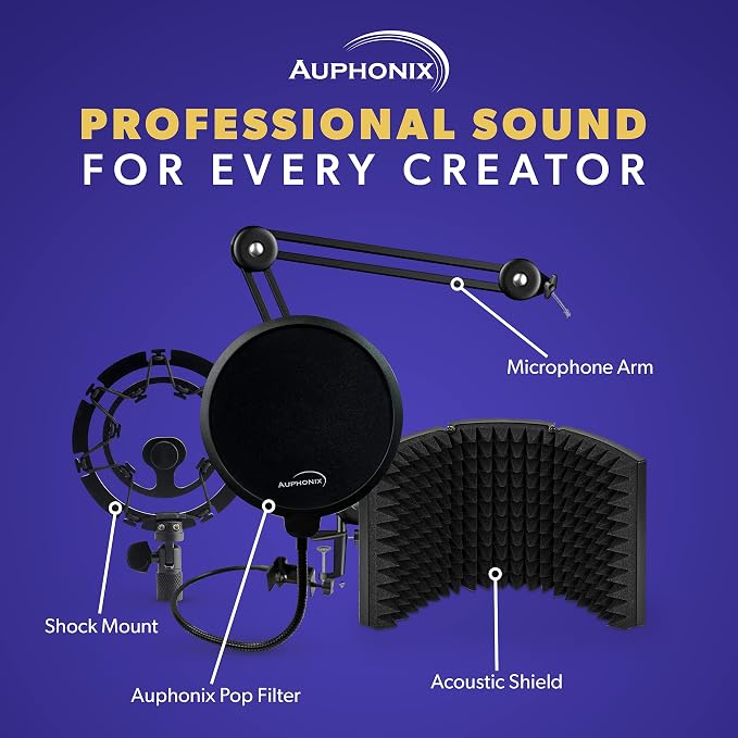 Pro Microphone Shock Mount - Mic Holder Compatible w/Blue Yeti, Snowball & Pro Microphones - Image 9