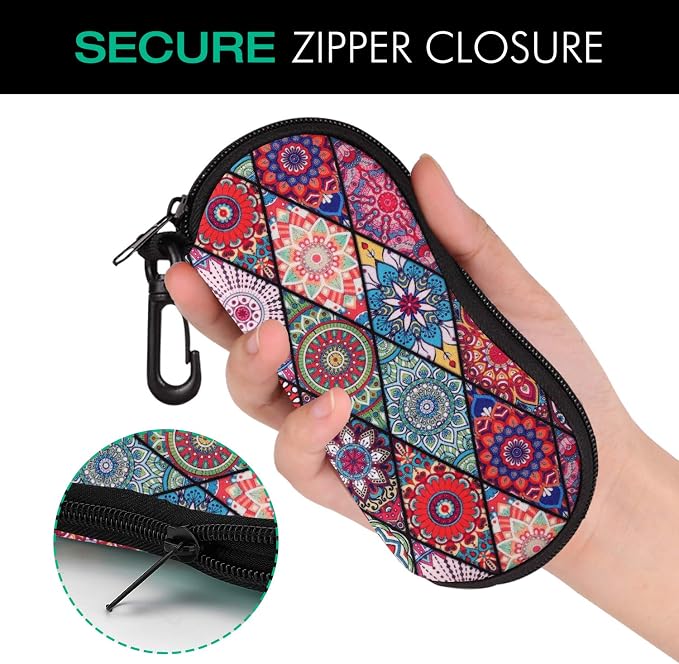 MoKo Sunglasses Soft Case Ultra Light Neoprene Zipper Eyeglass Case for Men Women - Image 5