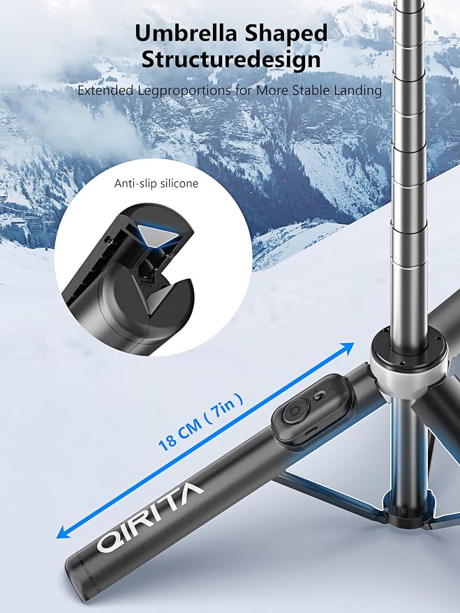 Selfie Stick & Phone Tripod, All in 1 Selfie Stick with Remote, Phone Travel Tripod Stand for Video Recording, Live Streaming, Photograph, Group Photo, Vlog Compatible with All Cellphones - Image 2