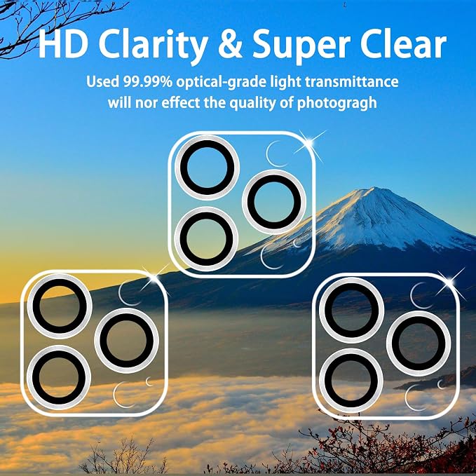 Dengduoduo 3 Pack Tempered Glass Camera Lens Protector for iPhone 14 Pro 6.1" & iPhone 14 Pro Max 6.7", Ultra HD, 9H Hardness, Anti-Scratch, Case Friendly, Easy to Install [No Affect on Night Shots] - Image 3