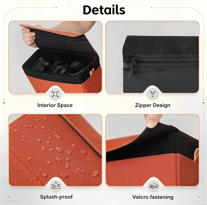 AMBITFUL D1 Cube Camera Insert, Medium/Large Padded Organizer with Dividers for Mirrorless DSLR, Black/Apricot (Green, L (5.6L)) - Image 6